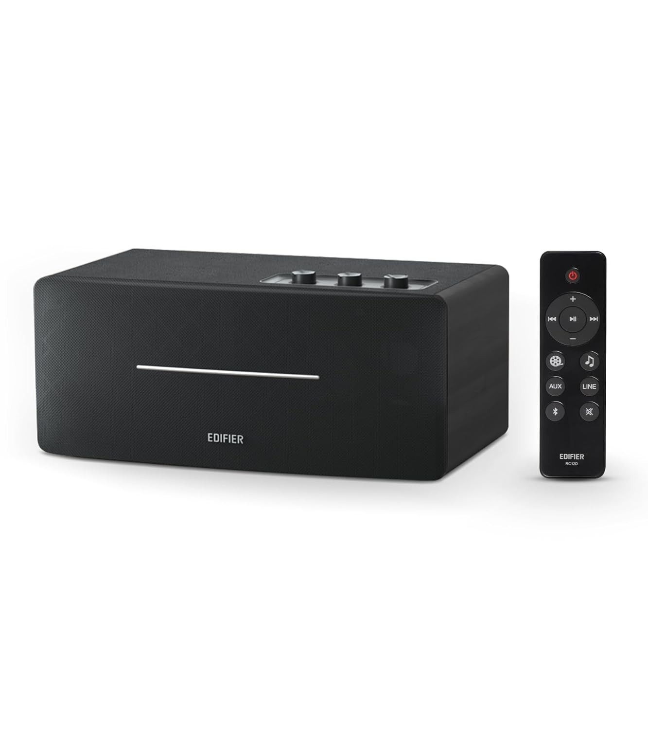 Edifier D12: Caixa de Som Bluetooth 5.0 70W RMS Preta - Som Imersivo e Design Elegante