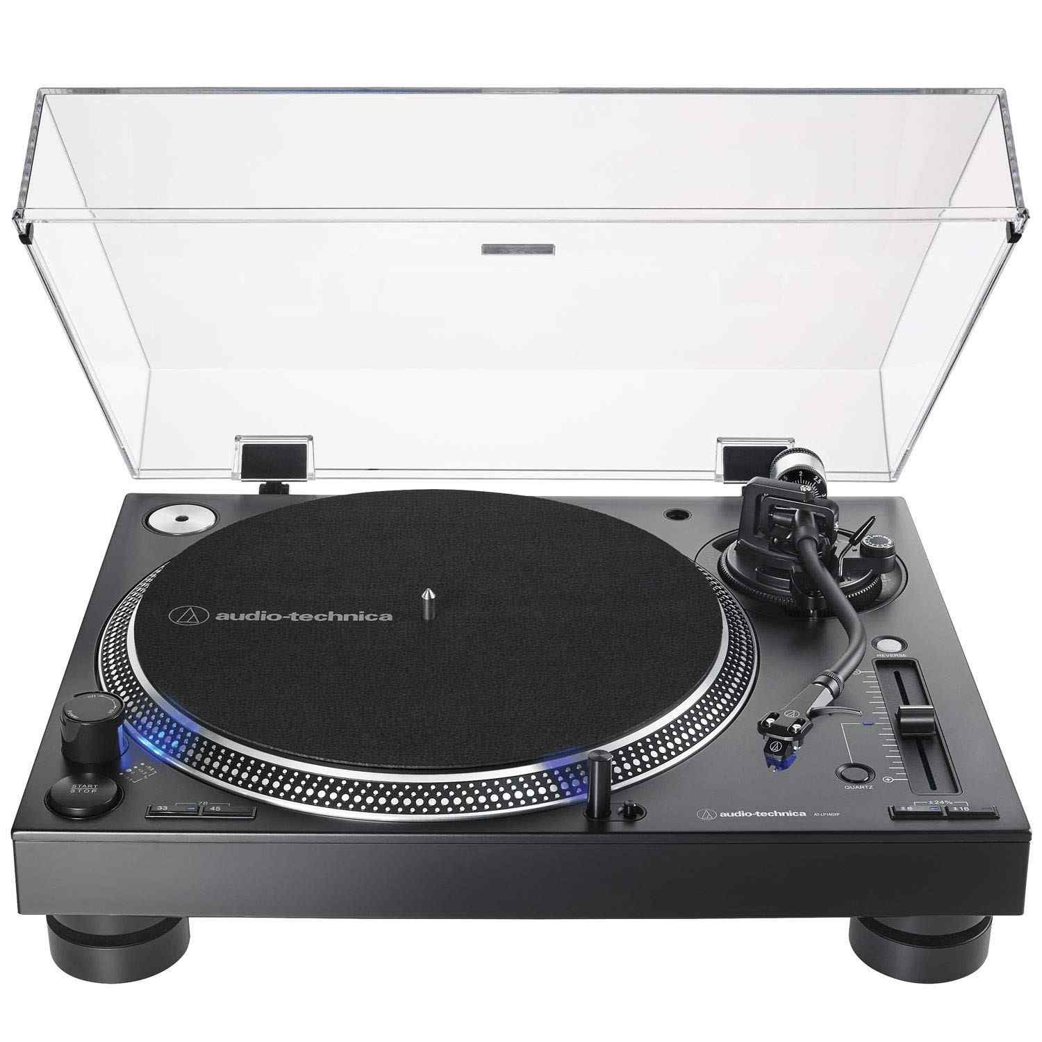 Toca-Discos Profissional Audio-Technica AT-LP140XP-BK: Som de Alta Fidelidade para DJs e Audiófilos