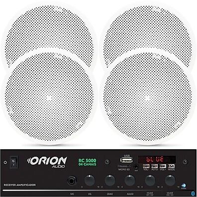 Som Ambiente 300W: Kit Completo com 4 Arandelas