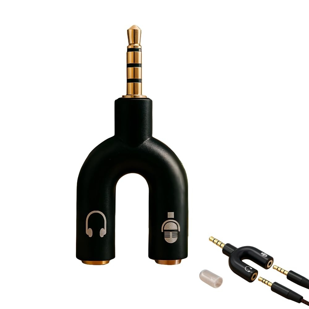Adaptador Y P2 para P3: Som e Microfone em 3.5mm para Fones e Headsets em PC, PS, Xbox e Celular