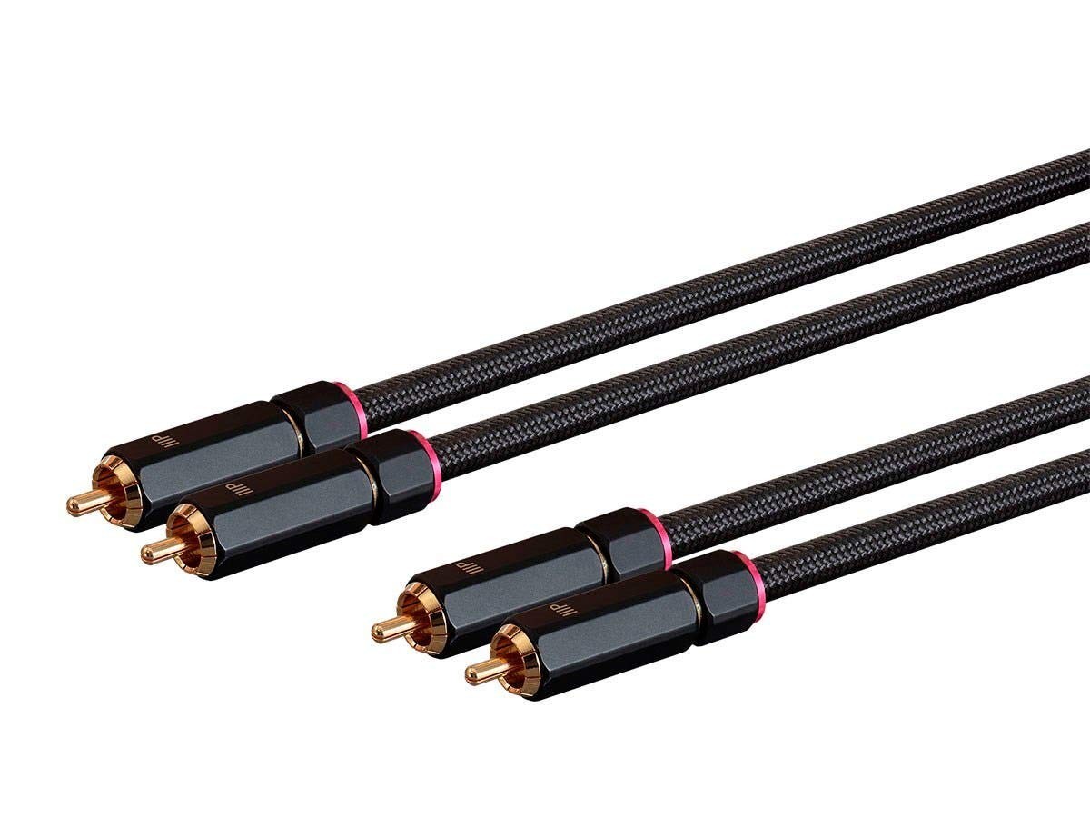 Cabo RCA Estéreo Monoprice Onix 1.8m: Som Impecável com Conectores Banhados a Ouro