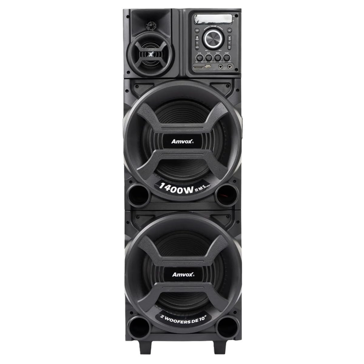 Caixa de Som Amplificada Amvox ACA 1402 Titan Black: 1400W RMS, Bluetooth e Festa Garantida!