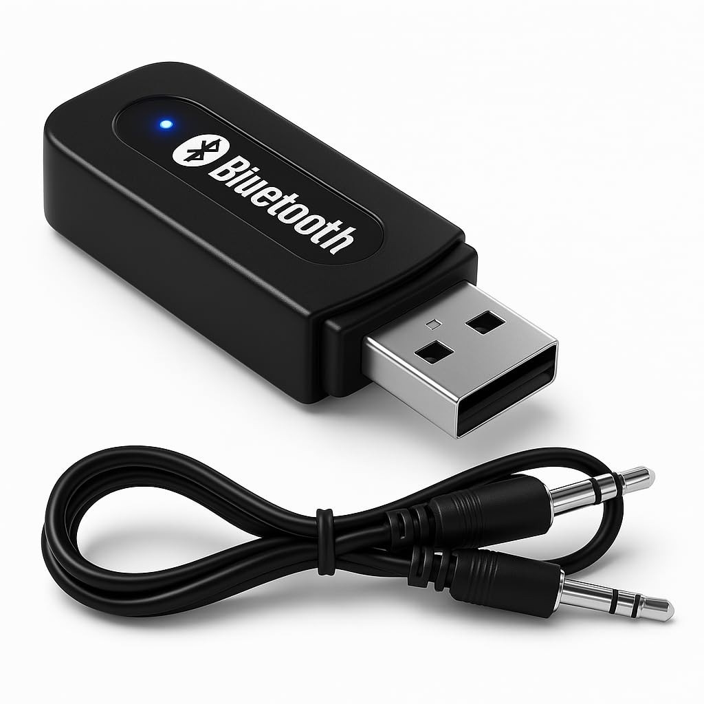Receptor Bluetooth USB para Som Automotivo: Música sem Fio com Entrada Auxiliar P2 (Alcance 10m)