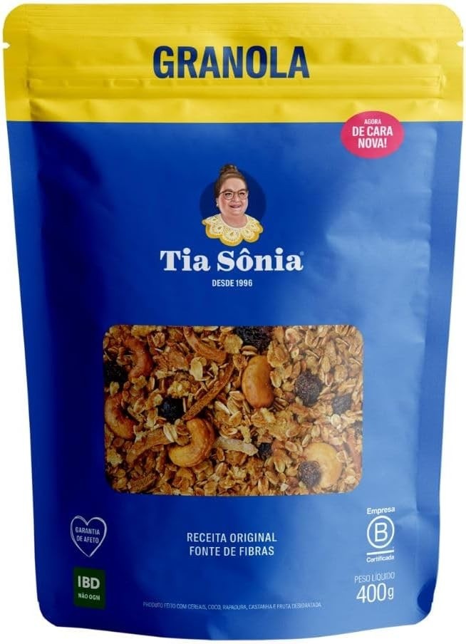 Granola Tradicional Castanha Coco Fruta Pacote 400g Tia Sônia