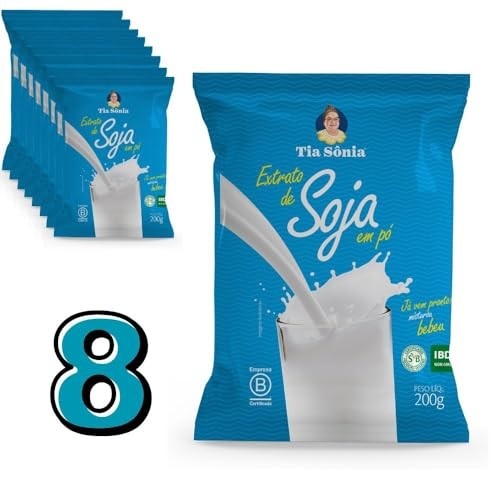Tia Sônia, Kit Extrato Leite de Soja Pó Solúvel 200g cada Tia Sônia