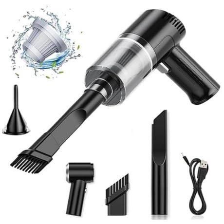 Mini Aspirador e Soprador Portátil 3 em 1: Limpeza Poderosa e Sem Fio!