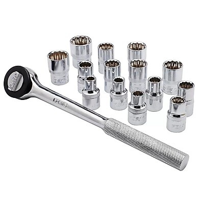 Soquetes Estriados 1/2”: Kit 15 Peças FORTGPRO