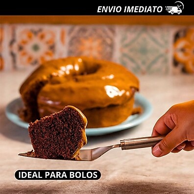 Kit Inox para Cozinha: Cortador de Pizza, Pastel, Espátula e Colher de Sorvete