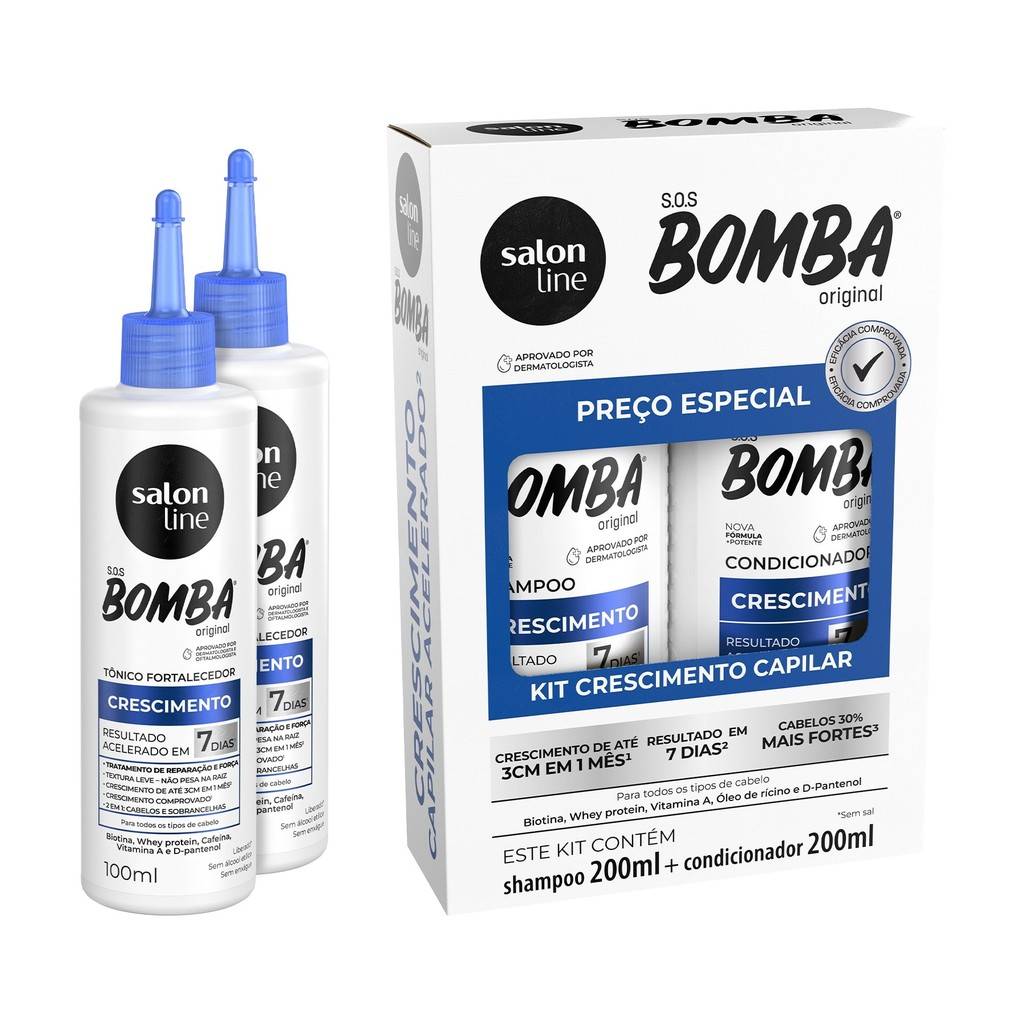 SOS Bomba Salon Line: Kit Crescimento Capilar + Tônico