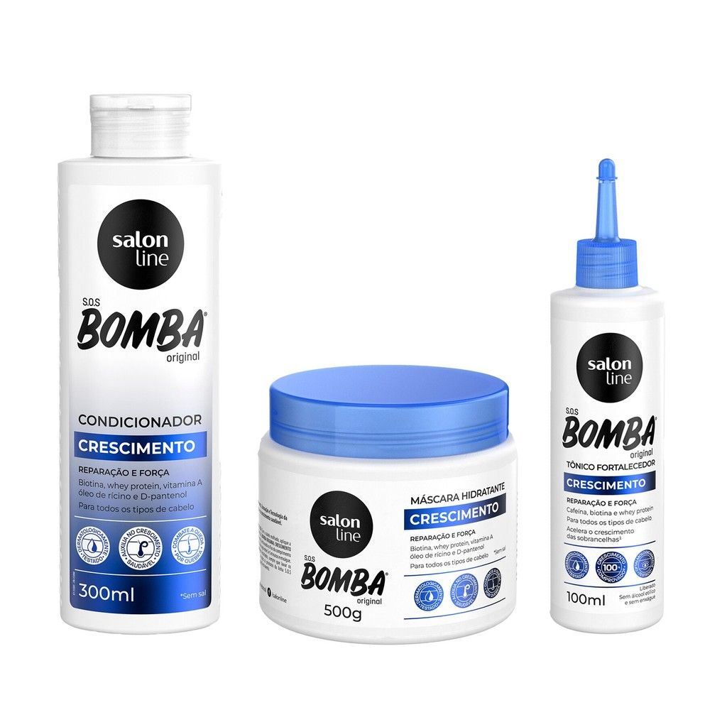 SOS Bomba Salon Line: Kit Crescimento e Hidratação