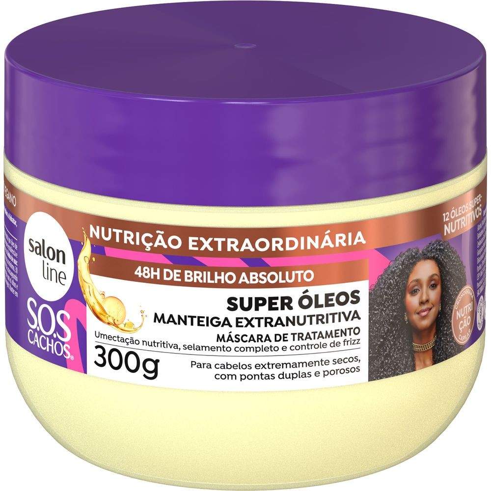 SOS Cachos: Máscara Nutritiva Super Óleos Salon Line 300g