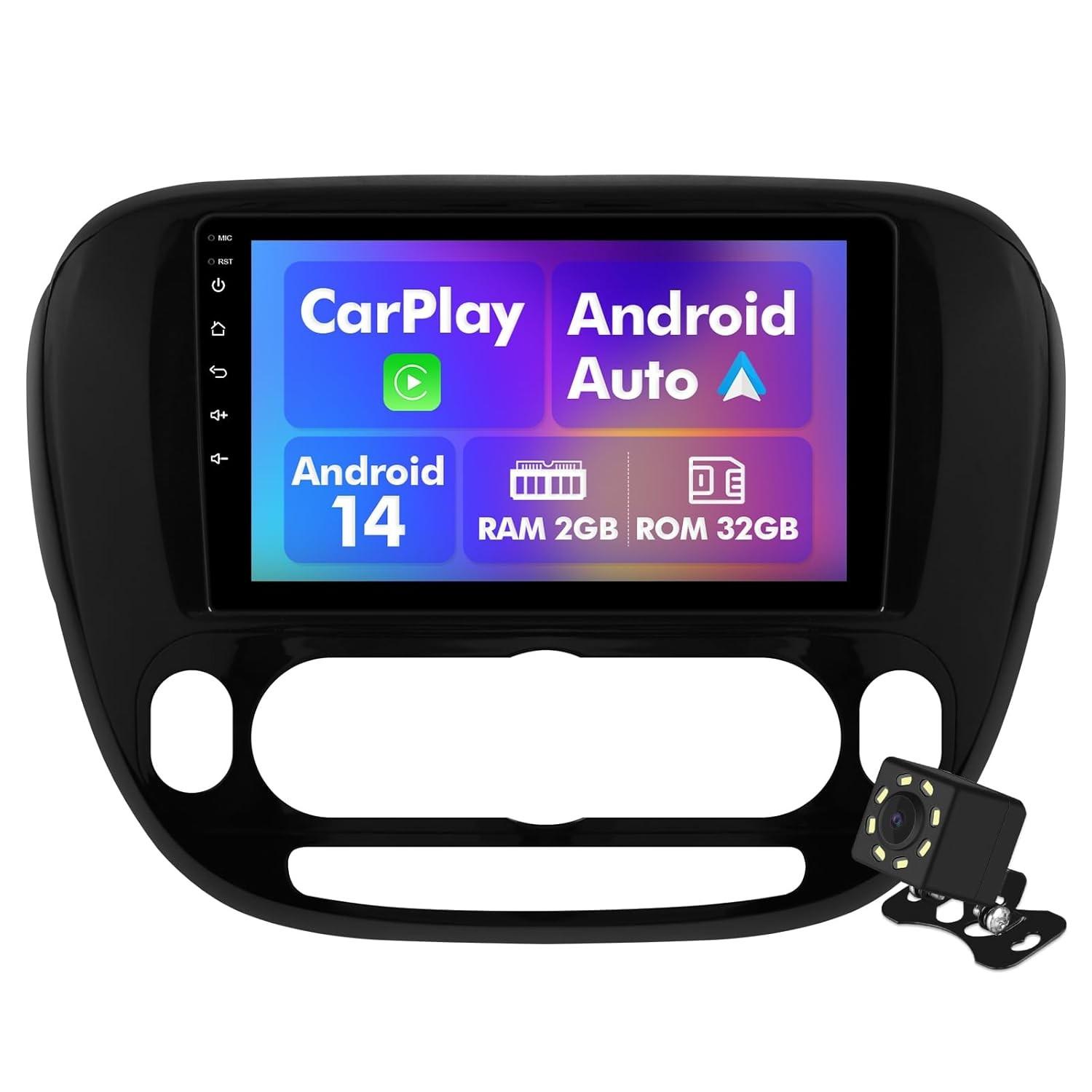 Central Multimídia Android 14 para Kia Soul 2014-2019: Tela 9" IPS, Carplay, GPS e Câmera de Ré