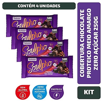 Soulpro: Cobertura Proteica Zero Açúcar Sabor Chocolate