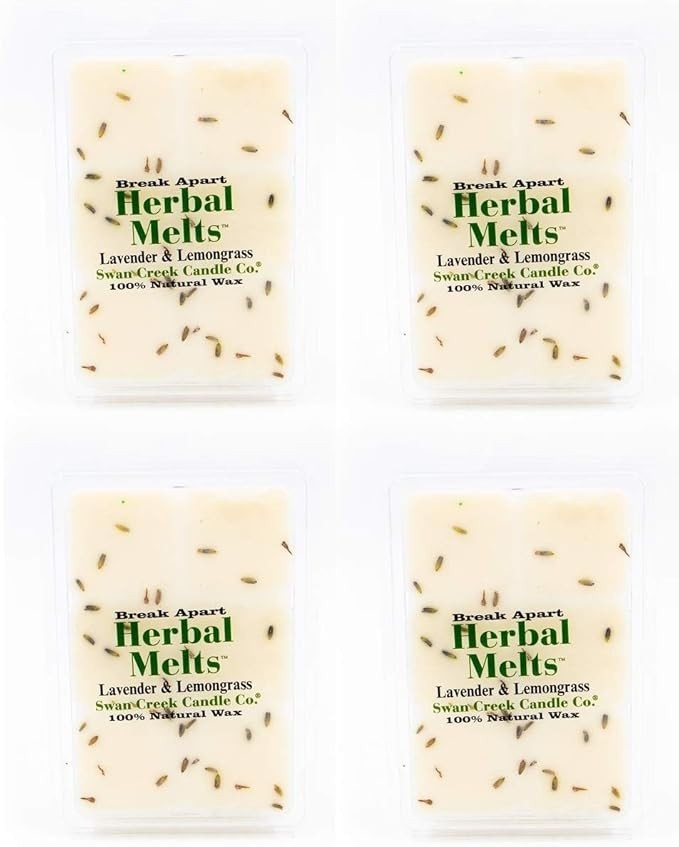 Swan Creek Lavender Lemongrass 5.25oz Drizzle Melts 4-Pack | Soy Wax Melts Herbal Fragrance for The Home | Spring Scented Break Apart Soybean Wax | Made in The USA