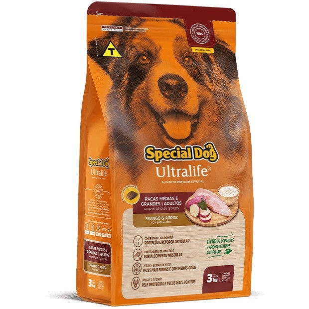 Special Dog Ultralife: Ração Adulto Médio/Grande 15Kg
