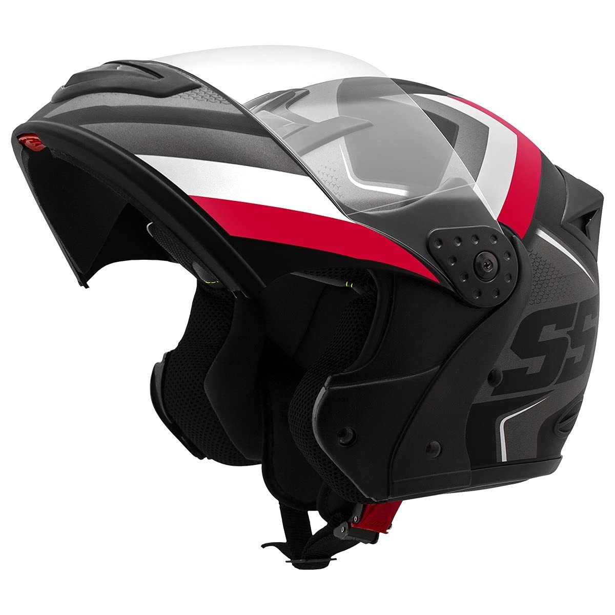 Capacete Mixs Gladiator Super Speed Cinza/Vermelho Brilhante - Tam. 60