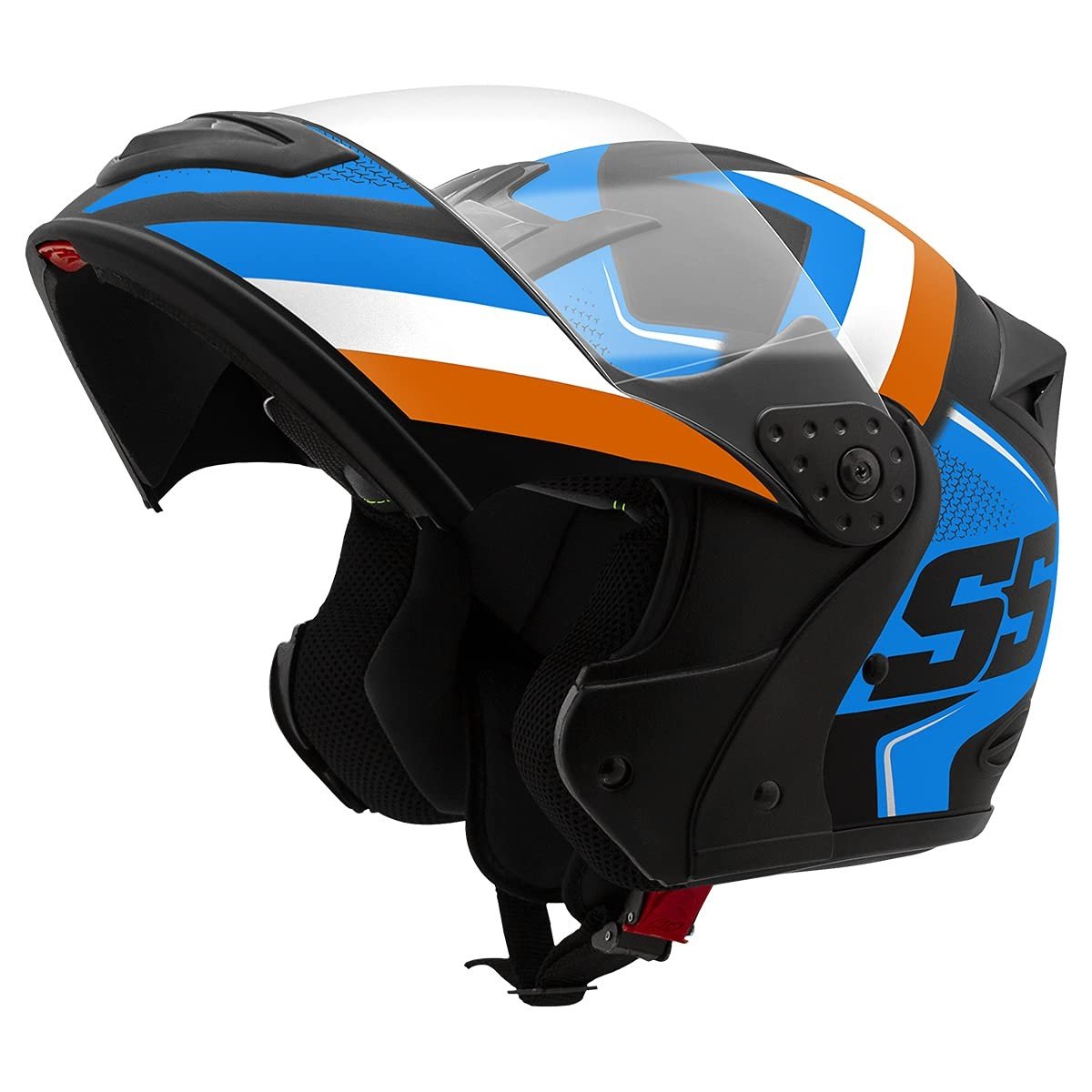 Capacete Mixs Gladiator Super Speed Azul/Laranja Brilhante - Segurança e Estilo para Sua Pilotagem (Tam. 60)