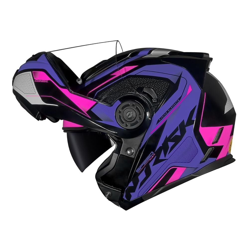 Capacete Norisk Route FF345 Speed Max Preto e Roxo - Segurança e Estilo para Sua Pilotagem