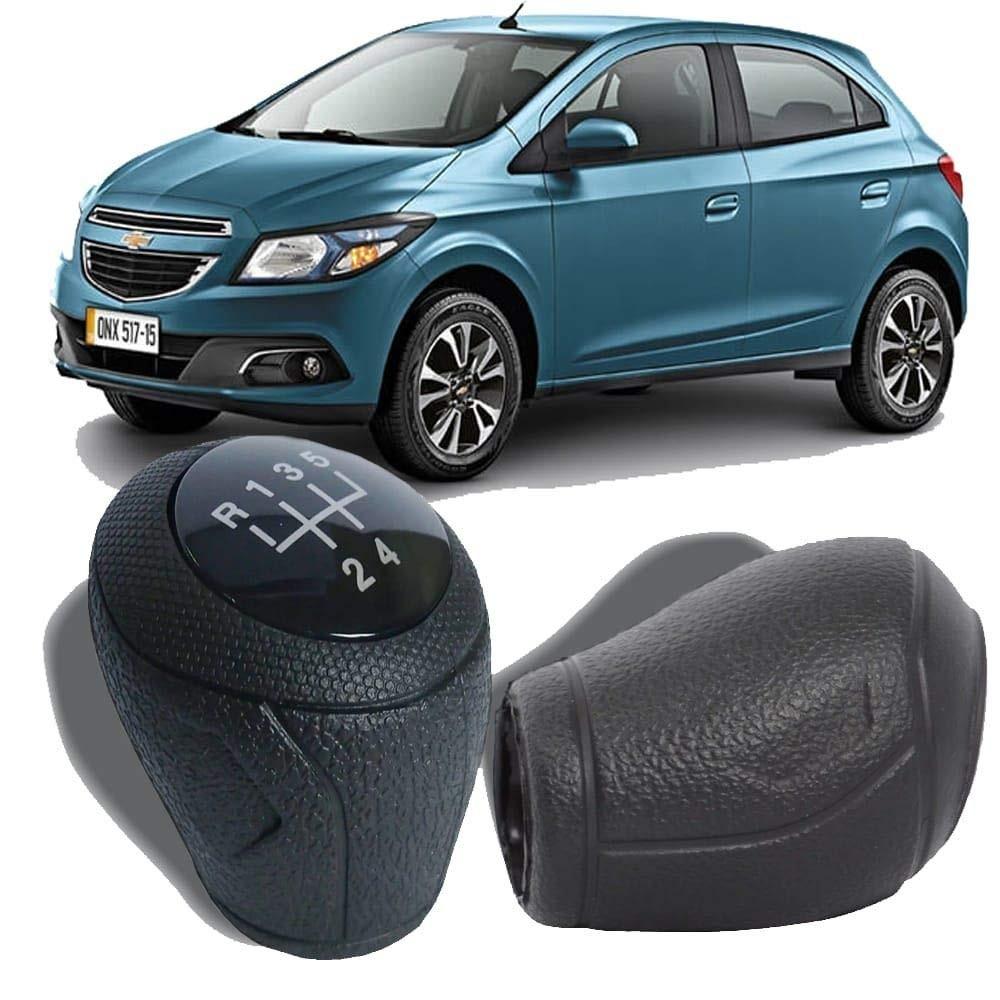 Manopla Bola de Câmbio Onix Prisma Spin Cobalt Sonic 2013-2020 Preta Lente Preta - Upgrade de Estilo e Conforto