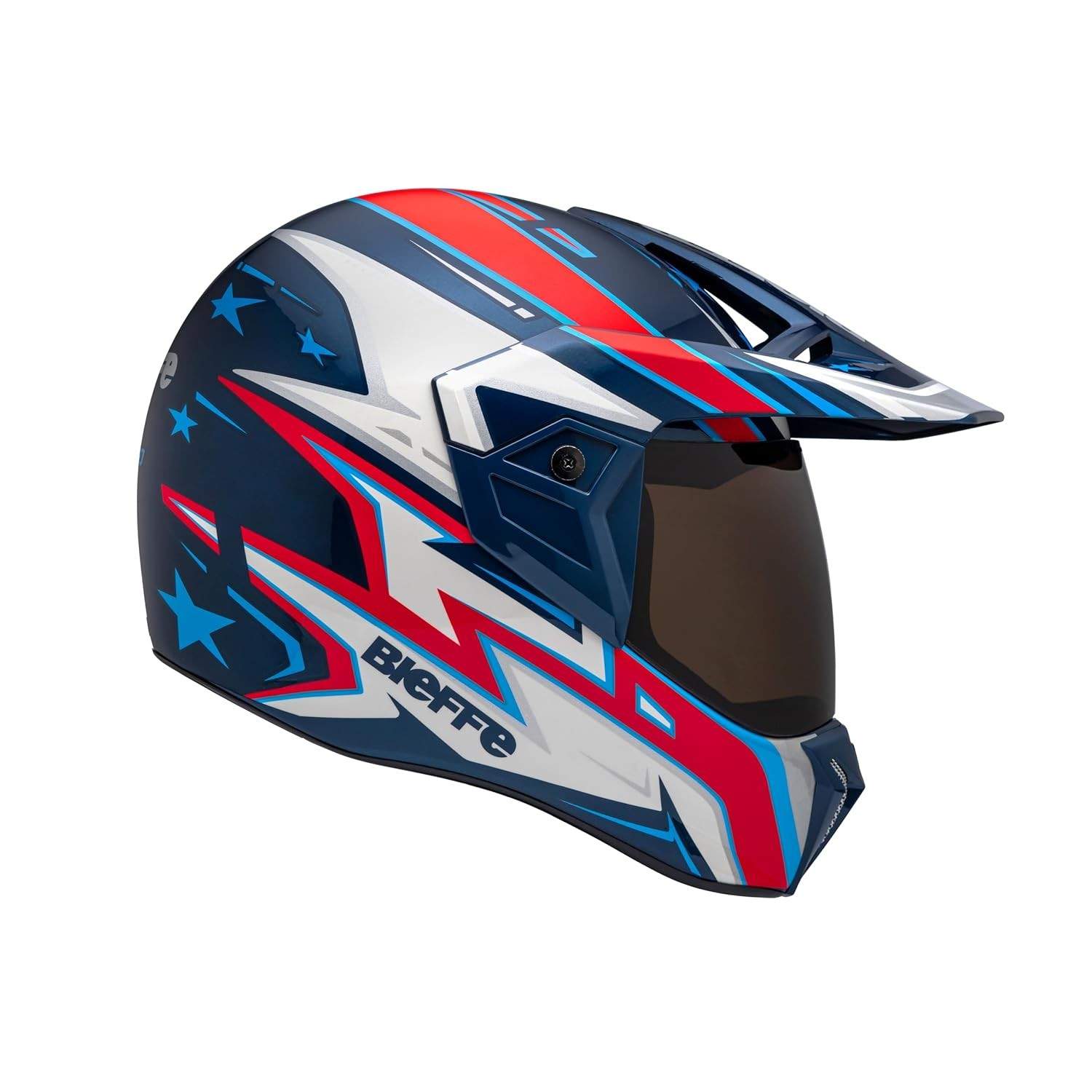 Capacete Moto Bieffe 3 Sport AZV50 Jean Azevedo - Azul e Vermelho | Segurança e Estilo
