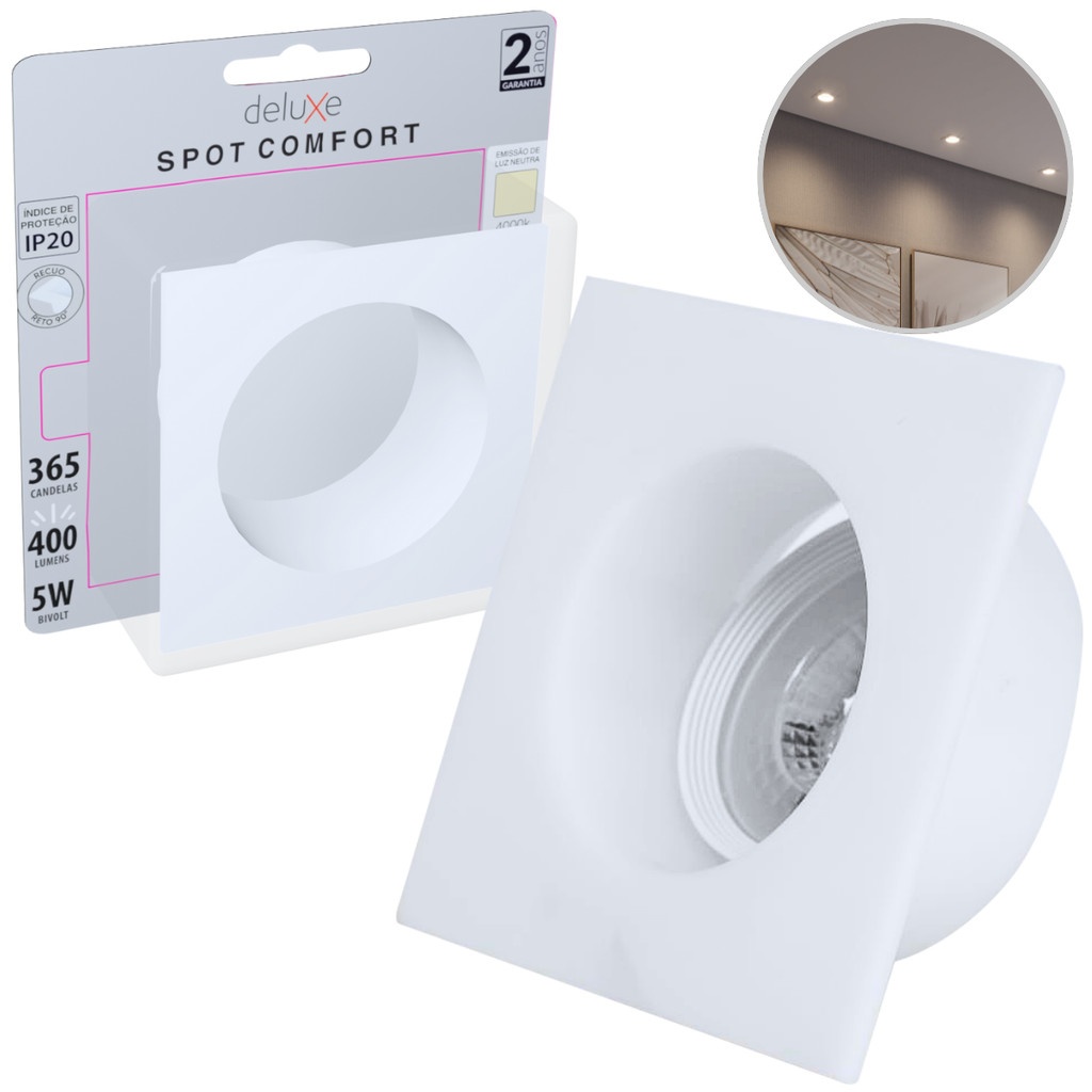 Spot LED Embutir 5W: Iluminação Neutra e Elegante