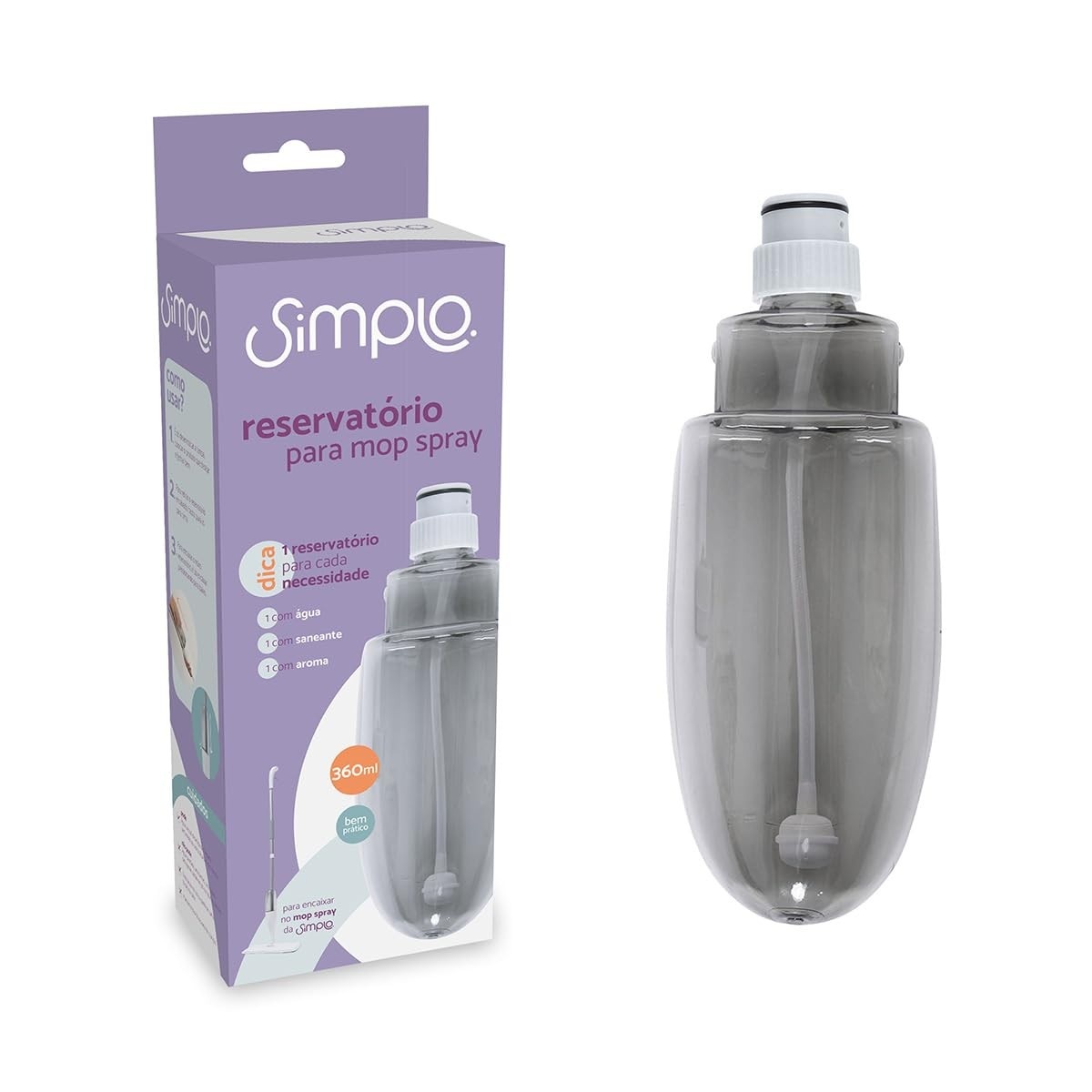 Reservatório para Mop Spray Simplo - Alta Capacidade com Canudo para Limpeza Profunda