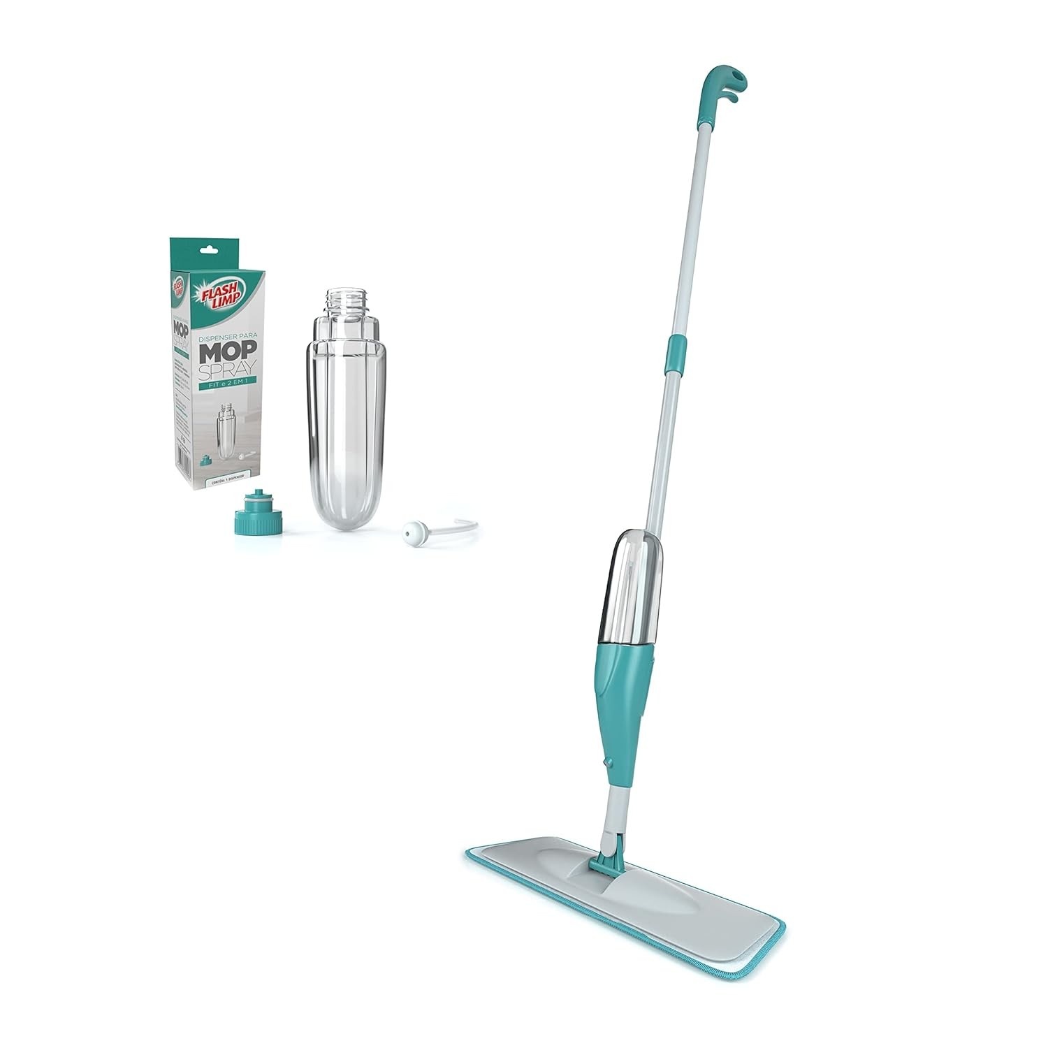 Flash Limp - Kit Mop Spray MOP0556 + 1 Dispenser Extra - Limpeza Inteligente e Sem Esforço