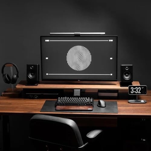 Stand para Monitor Pro K3 Grande com Suporte Celular Grátis – Base Ergonômica em MDF Branco para Home Office e Setup Gamer