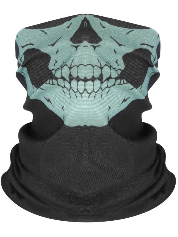 Máscara facial de motocicleta máscara de caveira, Verde, Standard
