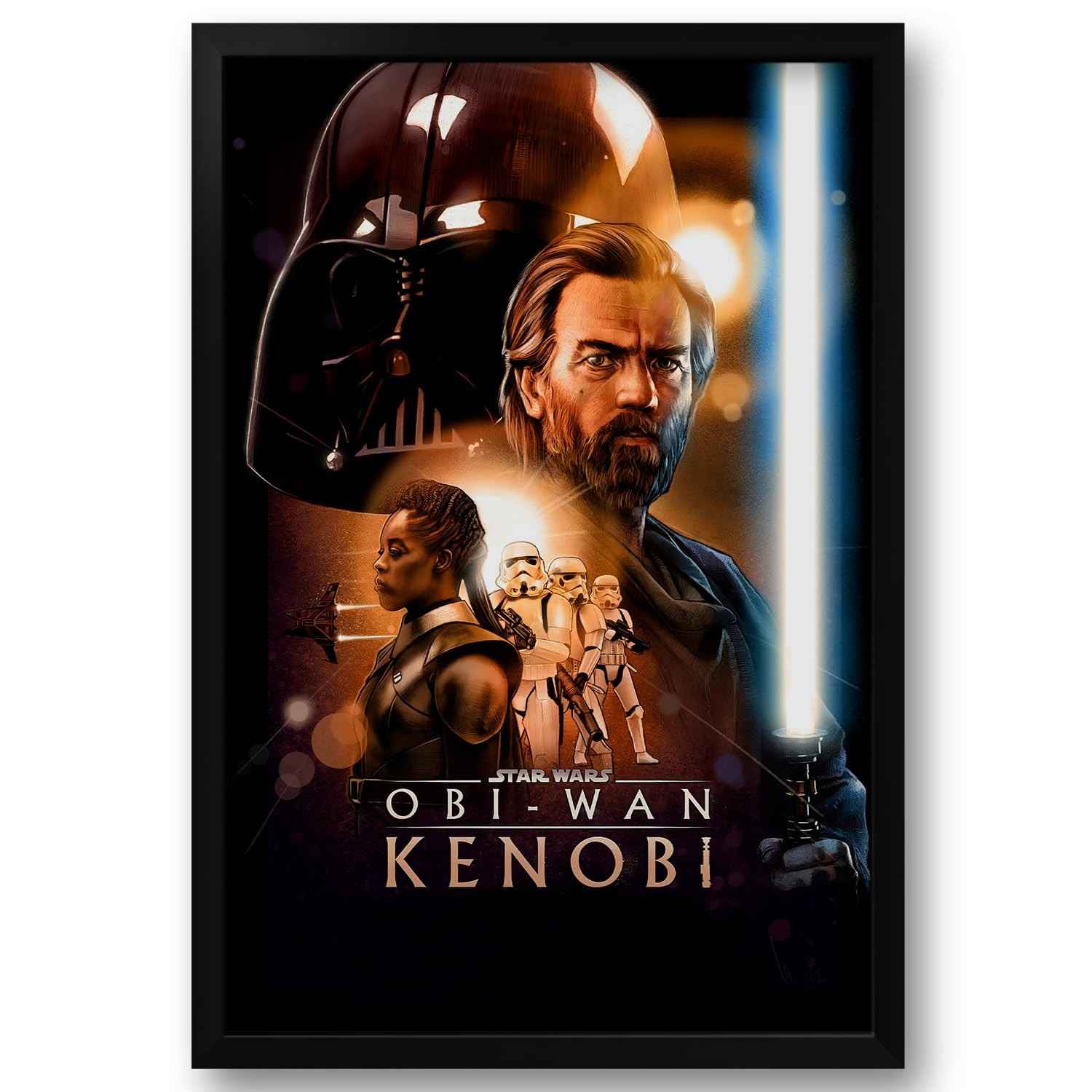 Quadro Star Wars Obi-Wan Kenobi 40x60cm - Moldura Premium com Impressão Eco-Solvente