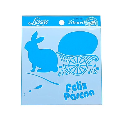 Stencil Coelho Feliz Páscoa STA-131 – Decore com Criatividade!