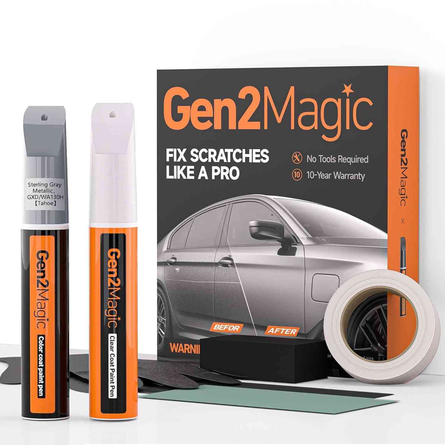 Kit de Retoque para Chevrolet - Tinta Cinza Sterling e Transparente - Reparo Profissional de Arranhões