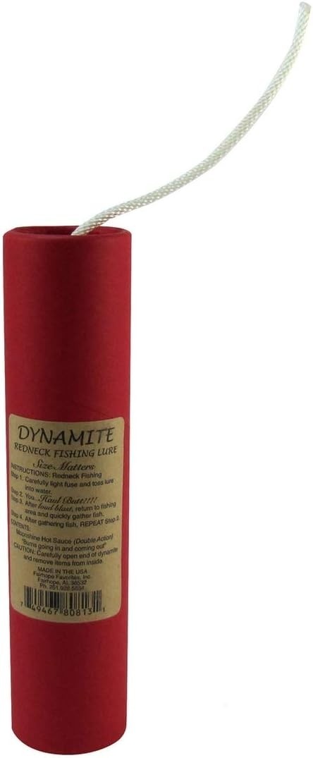 Treasure Gurus Big Dynamite Stick Isca de Pesca Piada Presente com Garrafa de Molho Picante XXX de 142 g