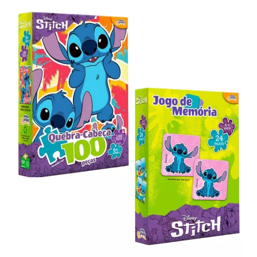 Stitch: Jogo da Memória + Quebra-Cabeça 100p - Toyster