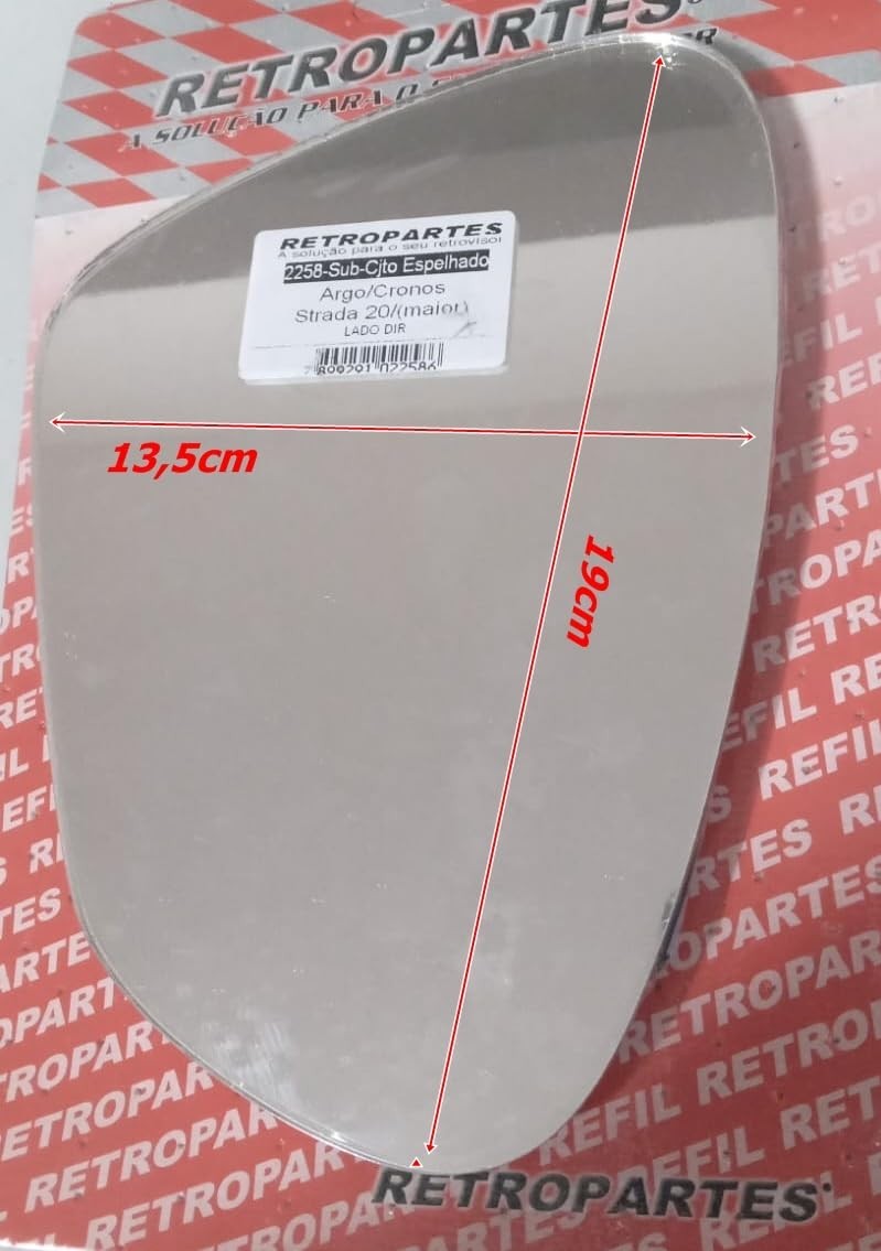 Espelho Retrovisor Lado Passageiro Fiat Argo, Cronos e Strada (2020-2025) - Base Acoplada