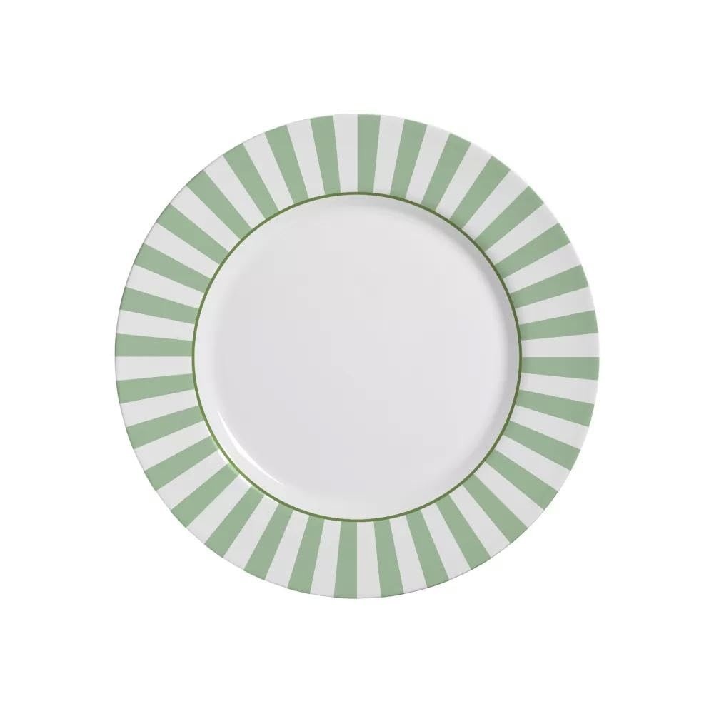 Prato Sobremesa Herbal Strip Alleanza - 6 Unidades | Cerâmica Premium com Decoração Digital