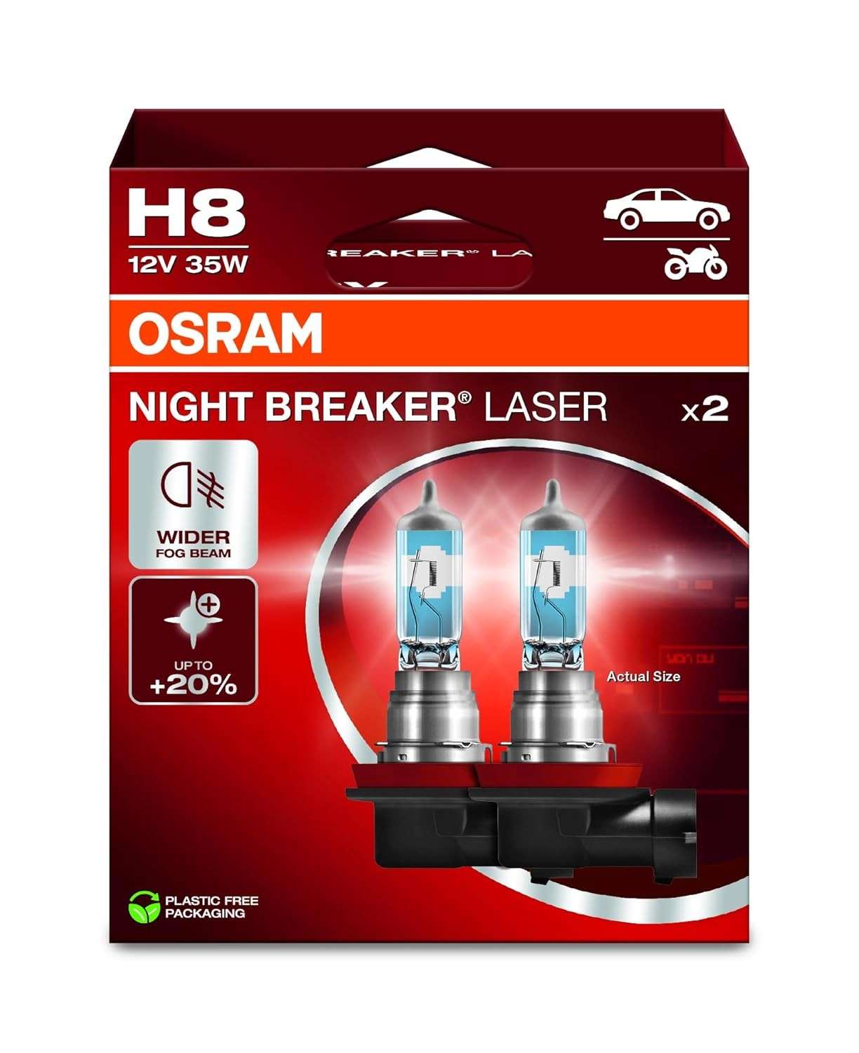 Lâmpada H8 OSRAM Night Breaker Laser: Iluminação Superior para Sua Segurança