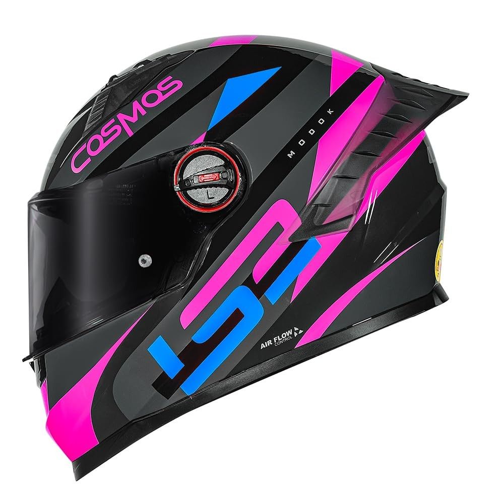 Capacete LS2 FF358 Pro Modok Preto e Rosa: Segurança e Estilo para Sua Pilotagem