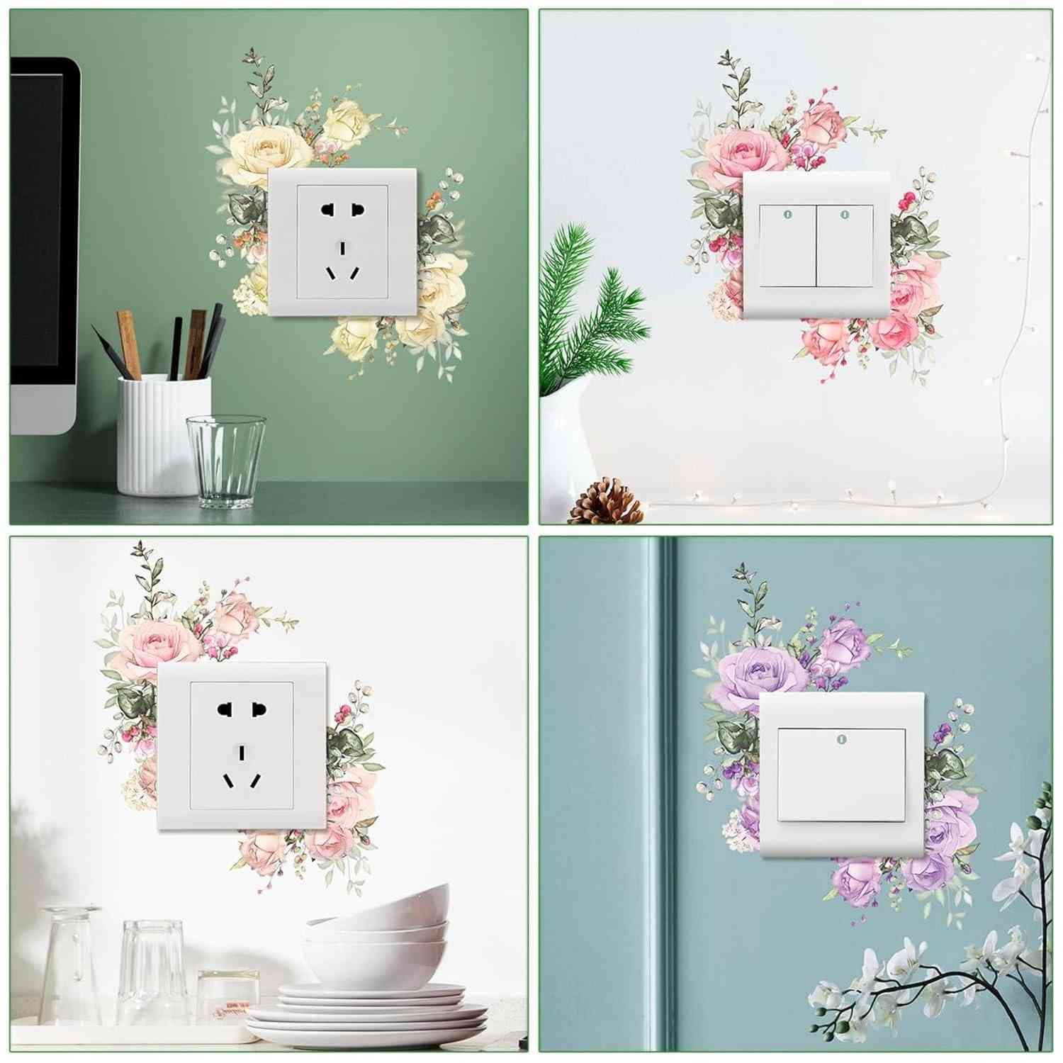 Adesivos Decorativos para Interruptores com Design Floral - Transforme Sua Casa com Estilo e Natureza