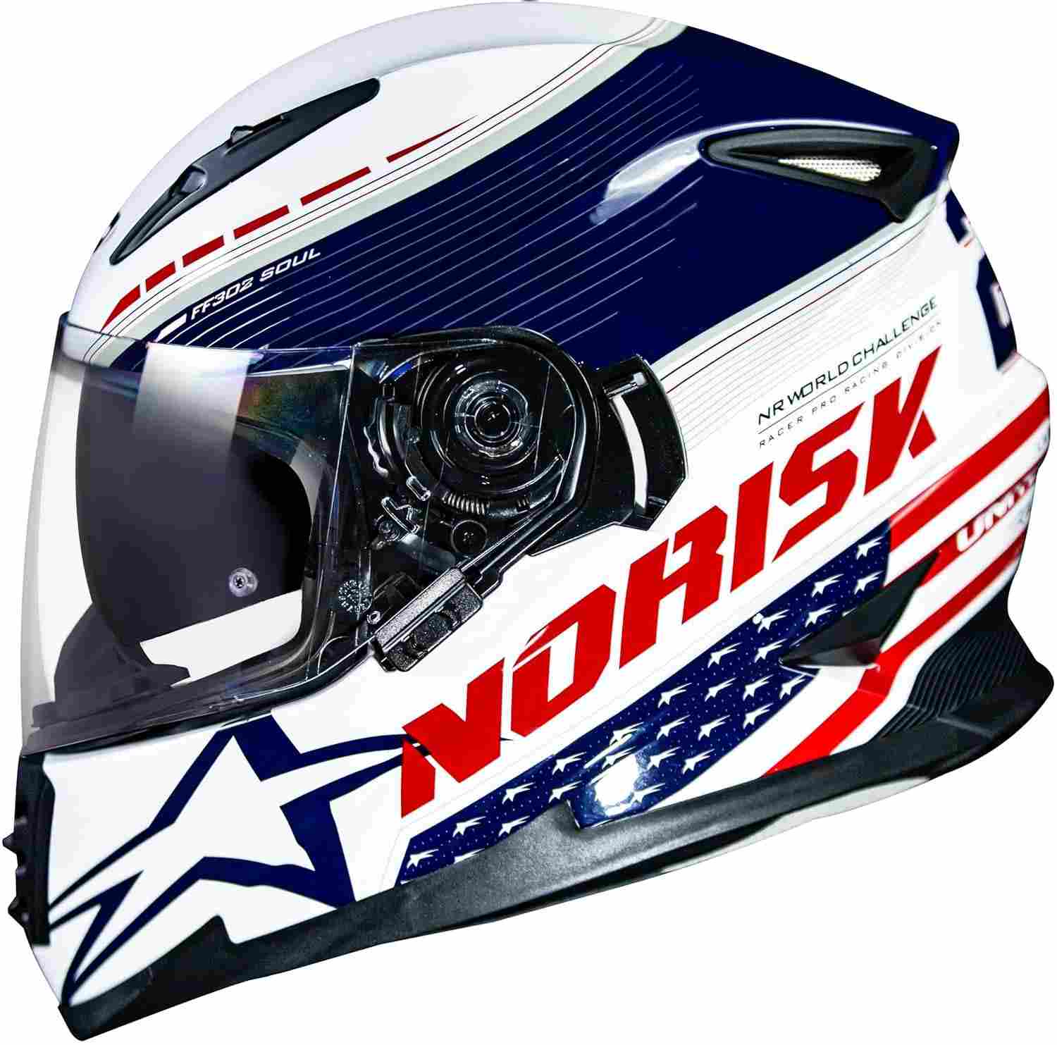 Capacete Norisk FF302 Soul Grand Prix USA: Estilo e Segurança para Sua Pilotagem