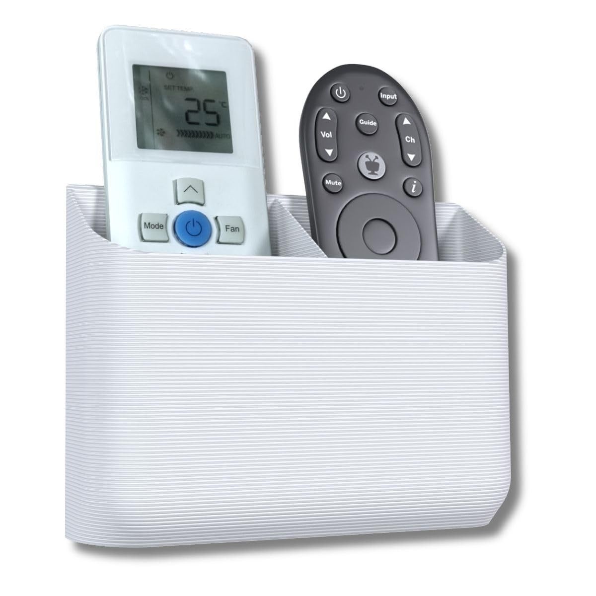 Suporte de Parede Duplo para Controles Remotos Universal – Branco | Organize sua Sala com Estilo