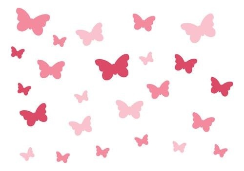 Adesivo de Parede Infantil com 42 Borboletas em Tons de Rosa - Decore o Quarto da sua Menina com Magia!
