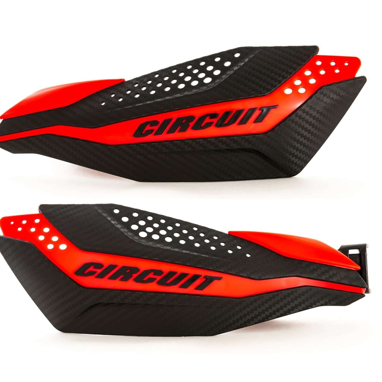 Protetor de Mão Circuit Equipment Dakar Universal: Estilo Carbono/Vermelho para Sua Moto