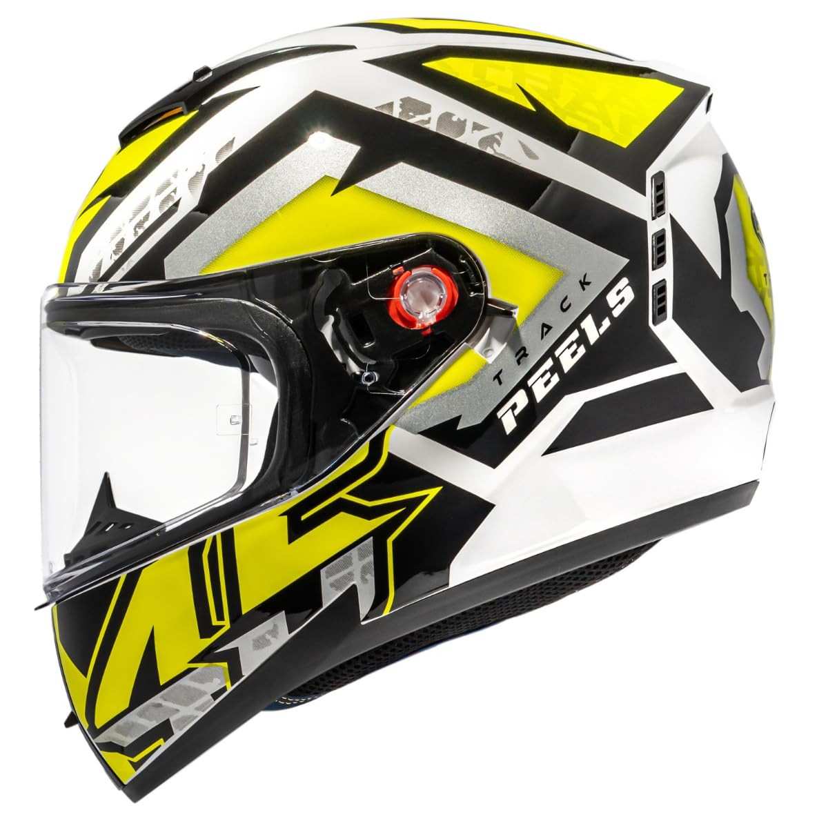 Capacete Fechado Peels Icon 23 Track Branco/Amarelo - Segurança e Estilo para Sua Moto