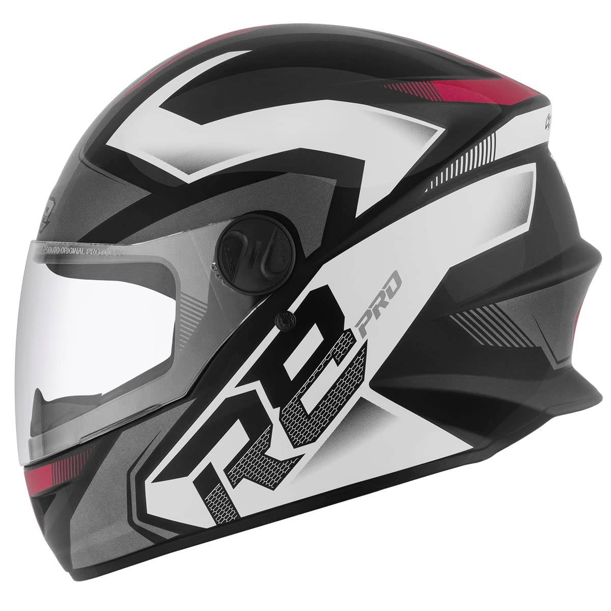 Capacete Fechado Pro Tork R8 Pro Brilhante Preto e Vermelho - Segurança e Estilo para Sua Pilotagem