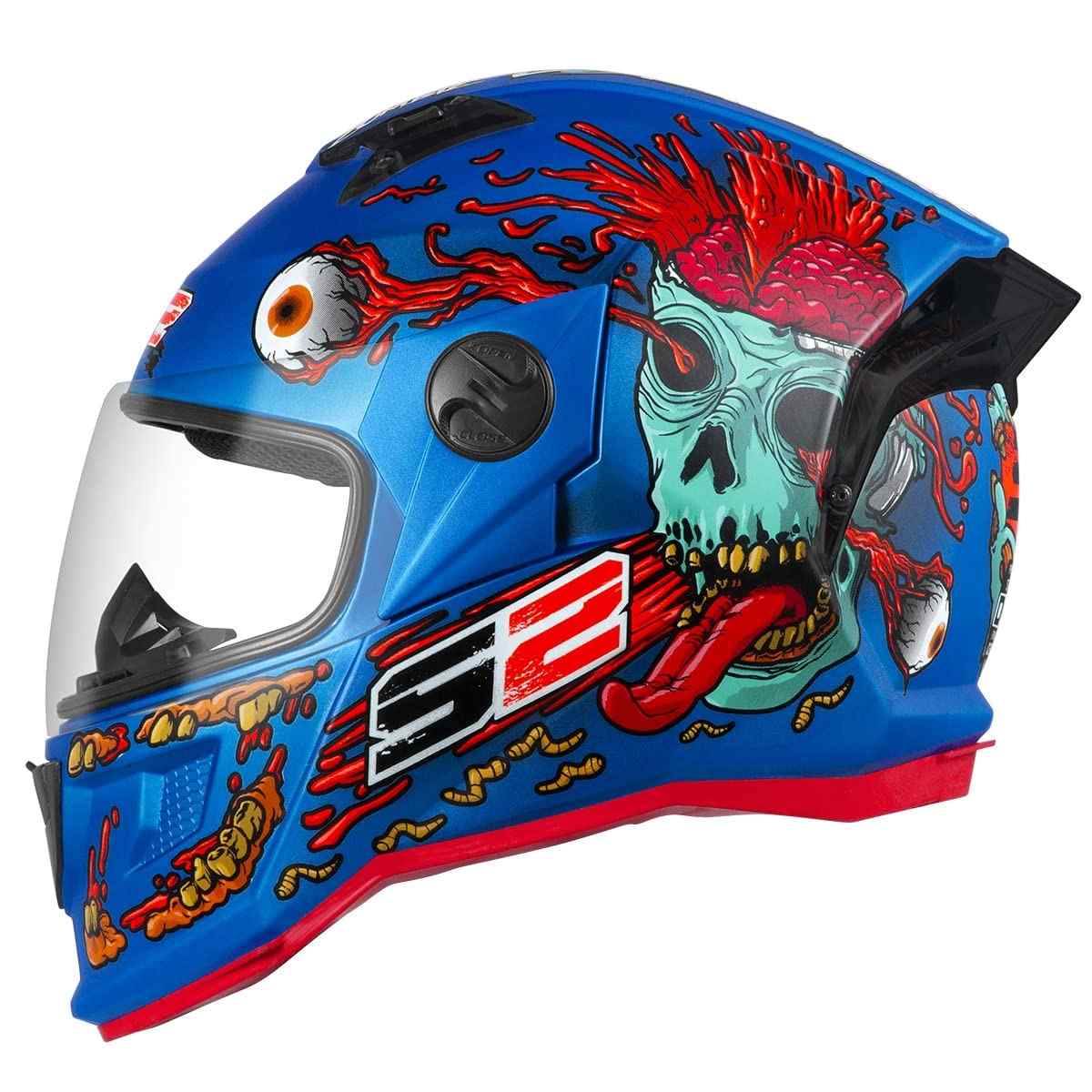 Capacete Moto Pro Tork Stealth Zombie Tam 60 Azul: Segurança e Estilo para suas Aventuras