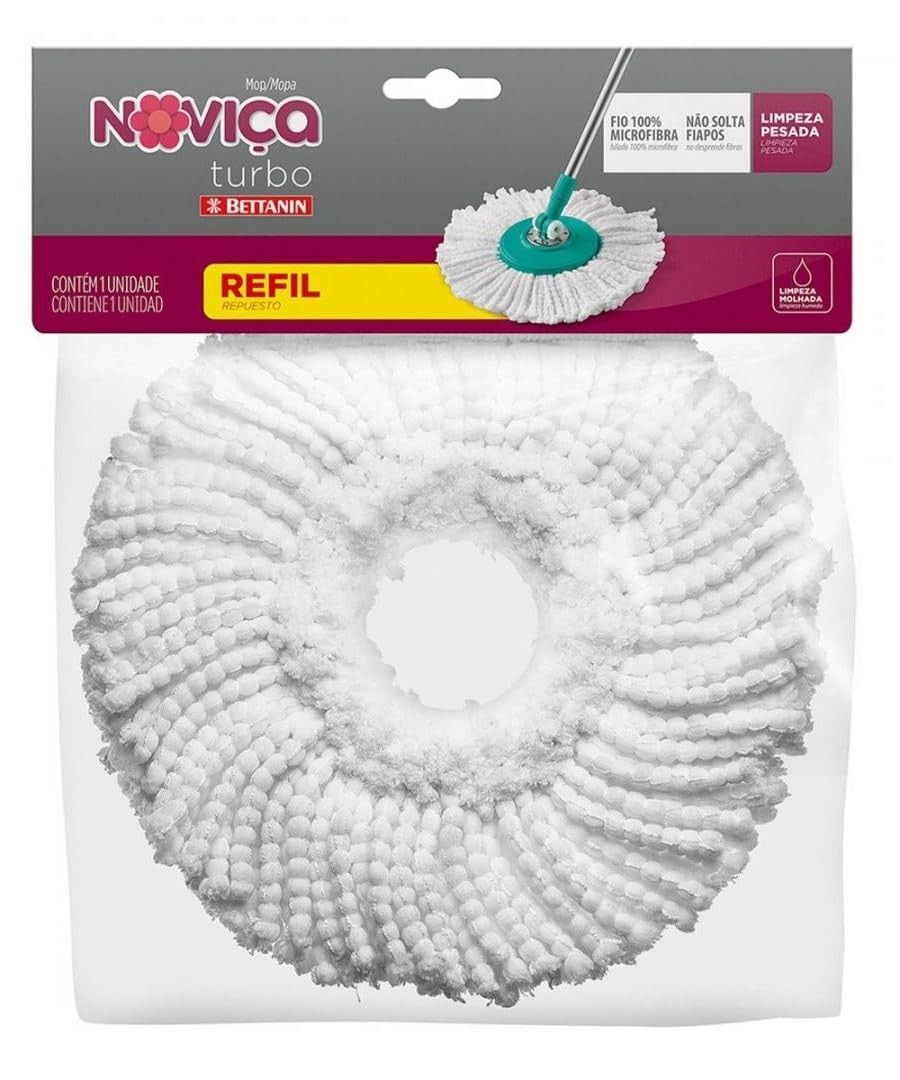 Refil de Mop Turbo Microfibra Noviça Bettanin - Limpeza Profunda e Suave