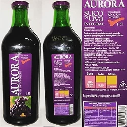 suco de uva integral aurora tto 1,5l vd