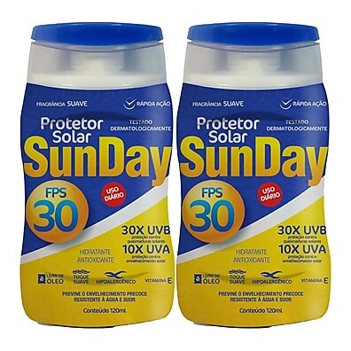 Sunday FPS30: Kit com 2 Protetores Solares Veganos