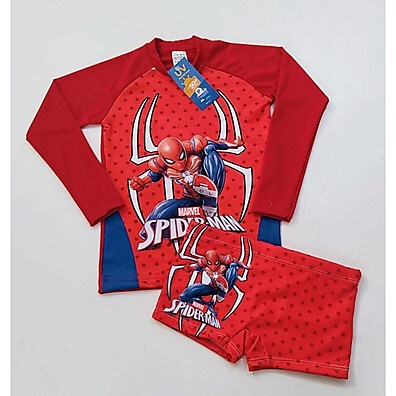 Sunga Blusa Infantil UV50+ Homem Aranha: Proteção Solar e Estilo para Crianças